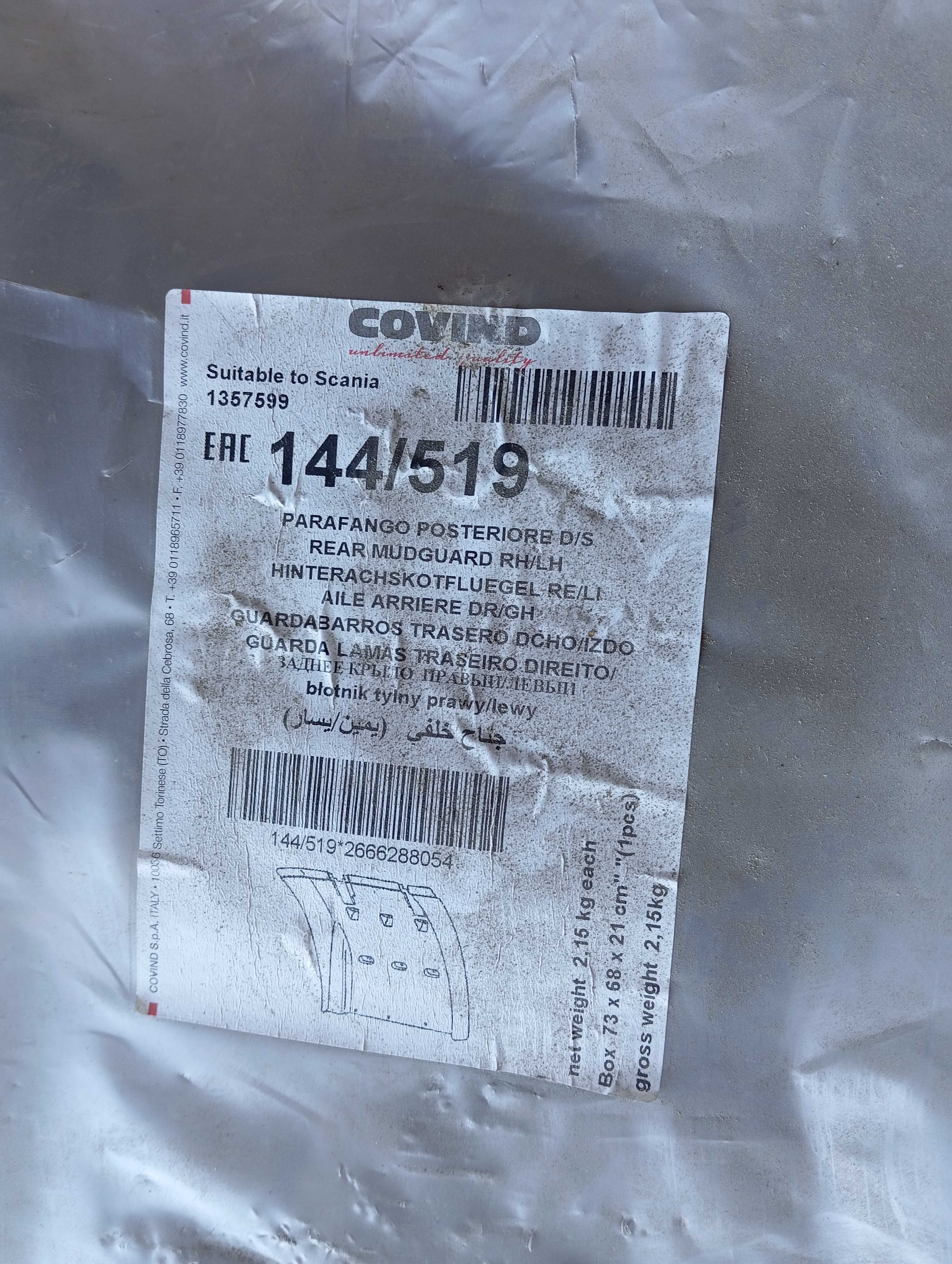 Błotnik Scania 4/R prawy  przód , lewy  tył