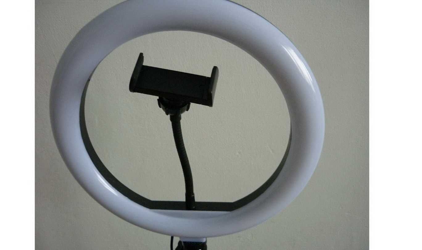 Світлодіодна кільцева лампа 26 ргб см із шарніром на штативі 2,1 м