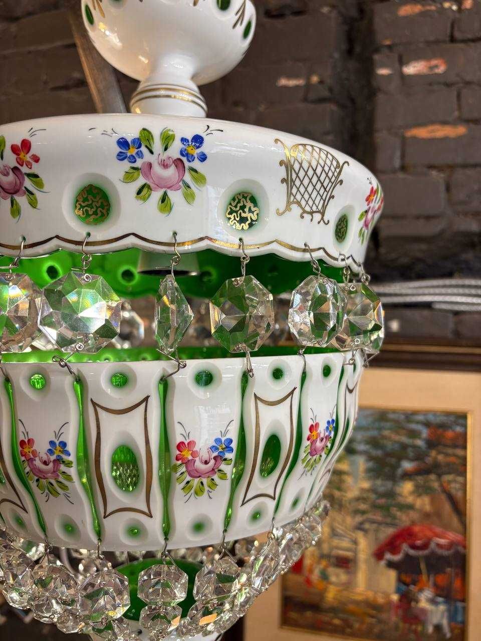 Вінтажна Богемська кришталева люстра