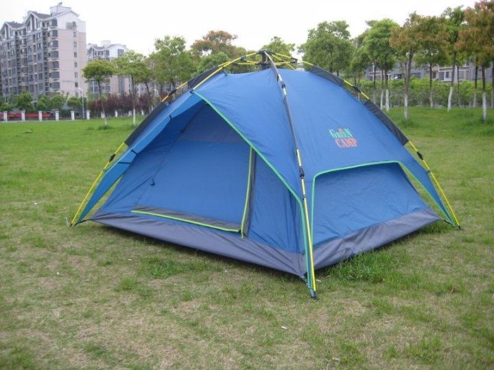 Палатка Green Camp 1831 Автоматическая 3-х местная двухслойная водонеп