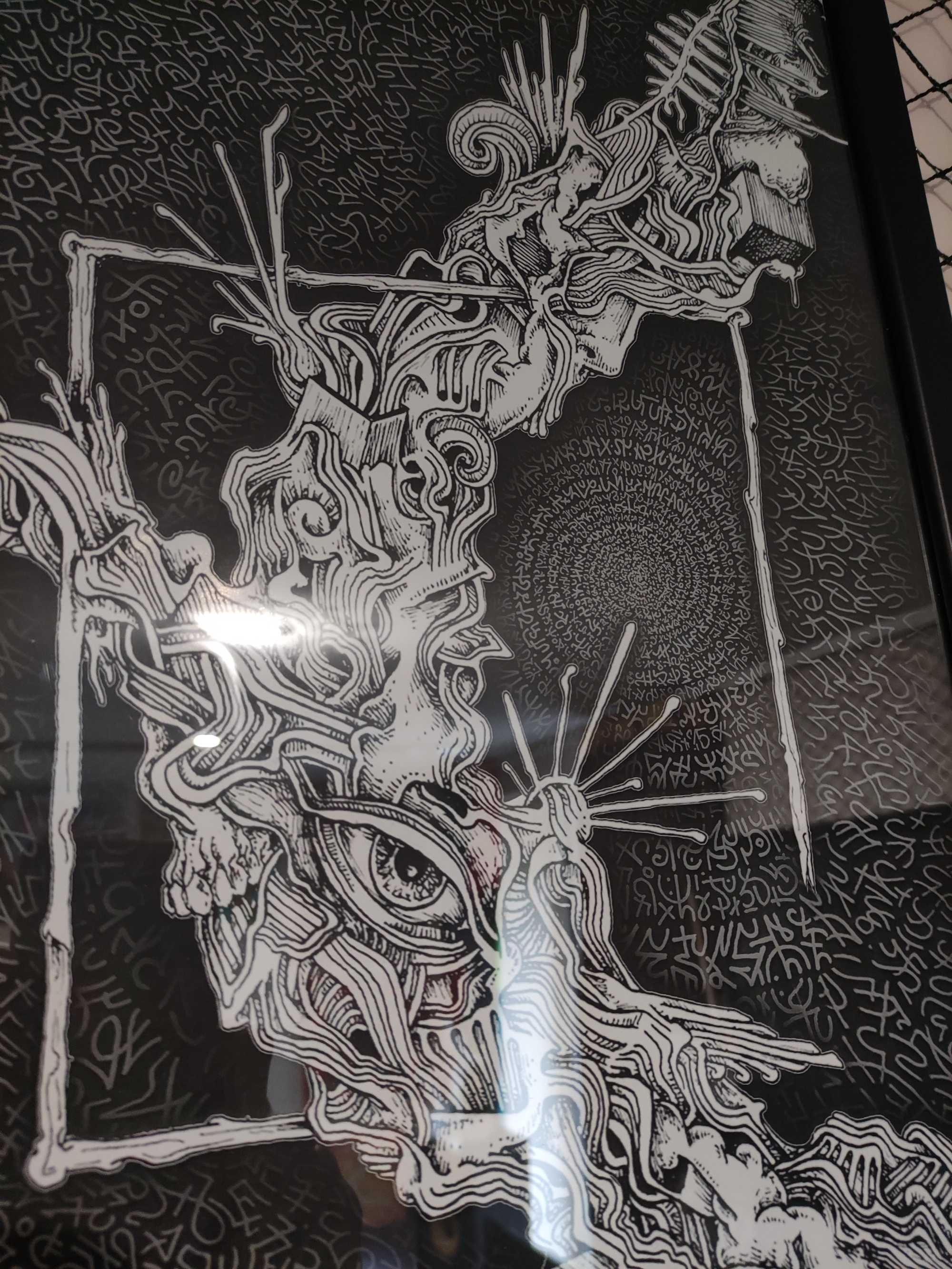 Obraz "POZA RAMĄ" 40x30 Abstrakcja Surrealizm  Polska grafika w ramie