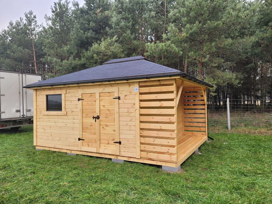 Domek Narzędziowy ALAN 3 x 3 m Drzwi Producent DREWNOTRIK.PL