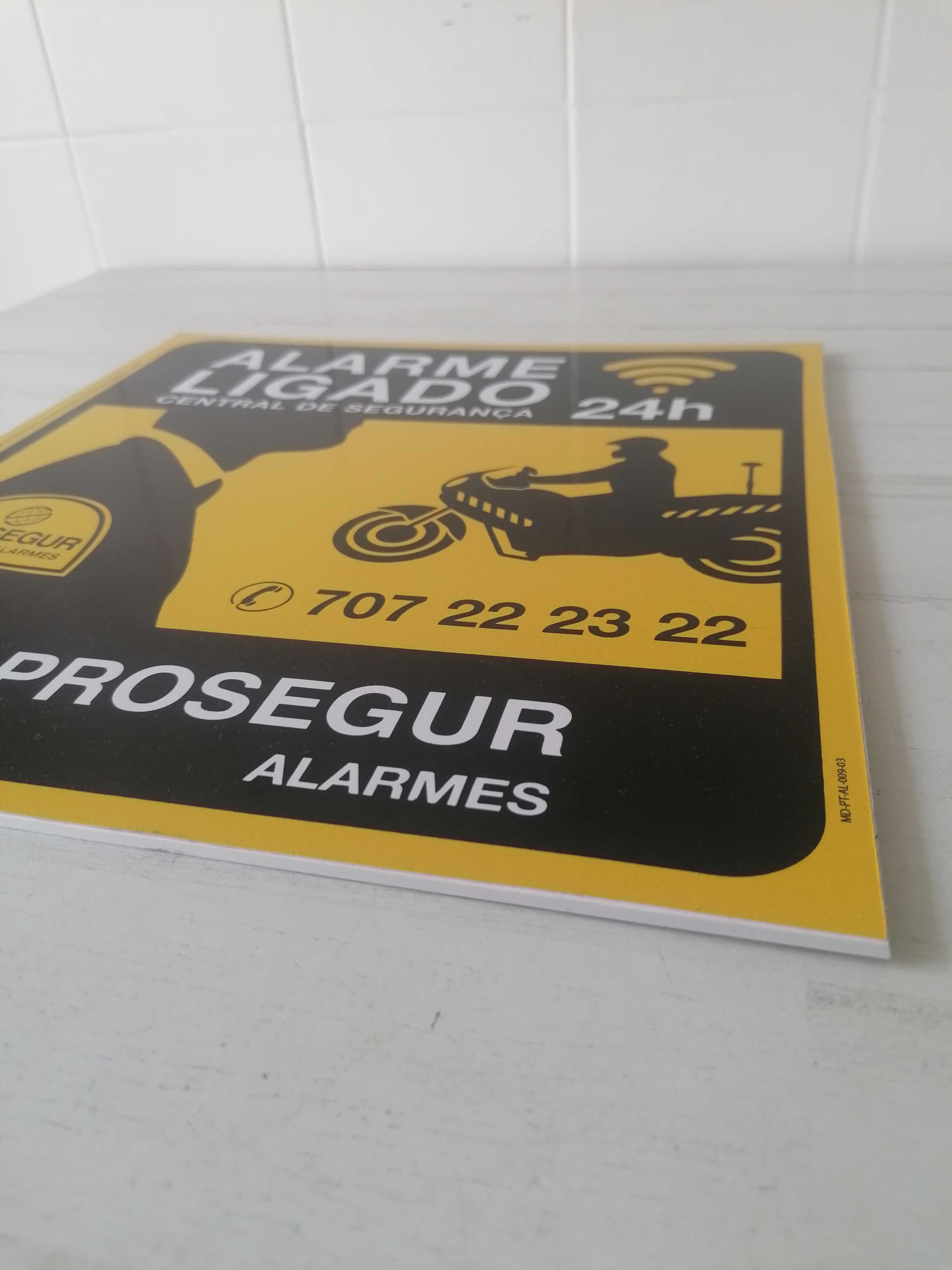 Placa Dissuasora Alarme PROSEGUR Aviso Anti Roubo Dissuasor Assalto