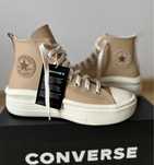 Converse skorzane bezowe wysokie platforma rozmiar 40 trampki hit