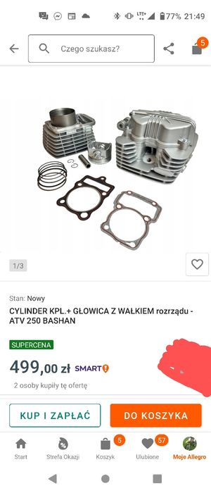 Cylinder tłok głowica quad ATV 250