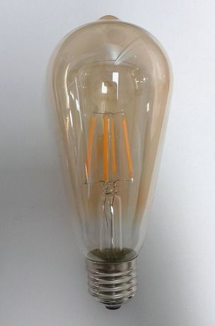 Lâpada filamento LED "pêra" ou Edison, cor bronze, luz amarela 2200K
