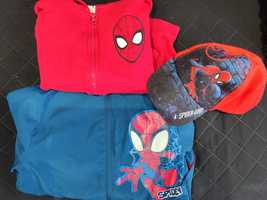 Kurtka, bluza, czapka Spiderman 122-128