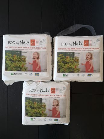3 paczki pieluszek Naty Eco 4+ 9-20 kg naturalne ekologiczne
