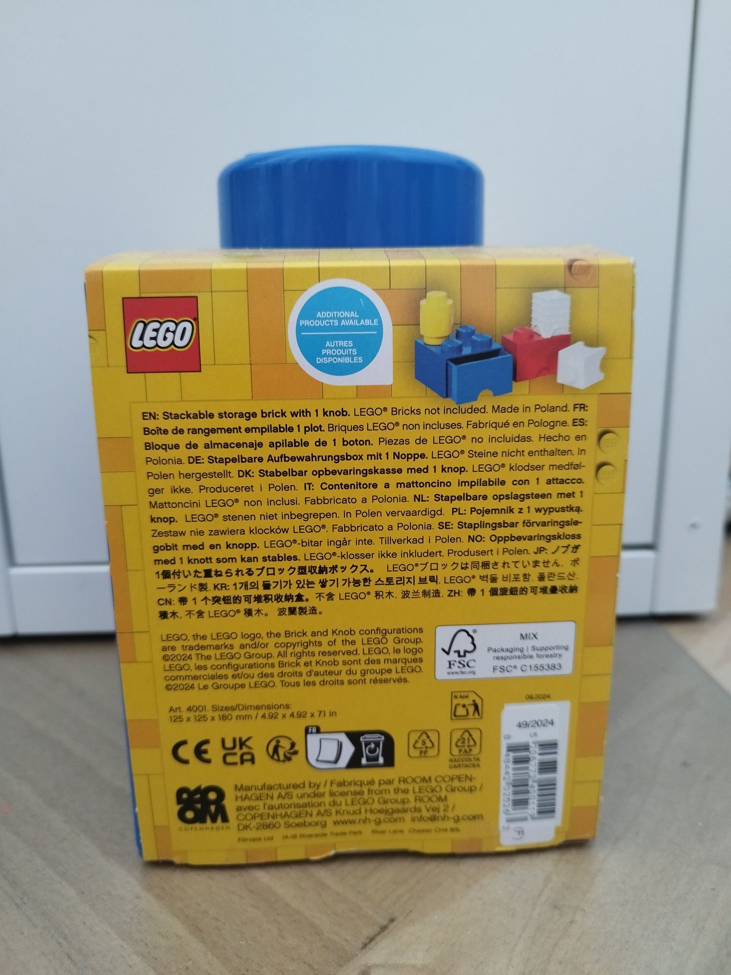 Nowy pojemnik lego Brico niebieski duże pudełko lego Brico