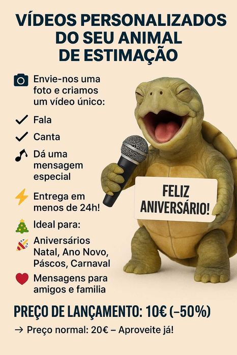 Criação de Vídeos Personalizados com o Seu Animal de Estimação