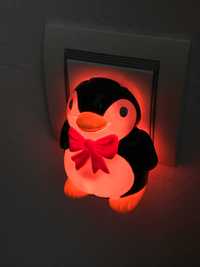 Pinguim Luz noturna para crianças Quarto dormir LED vermelho