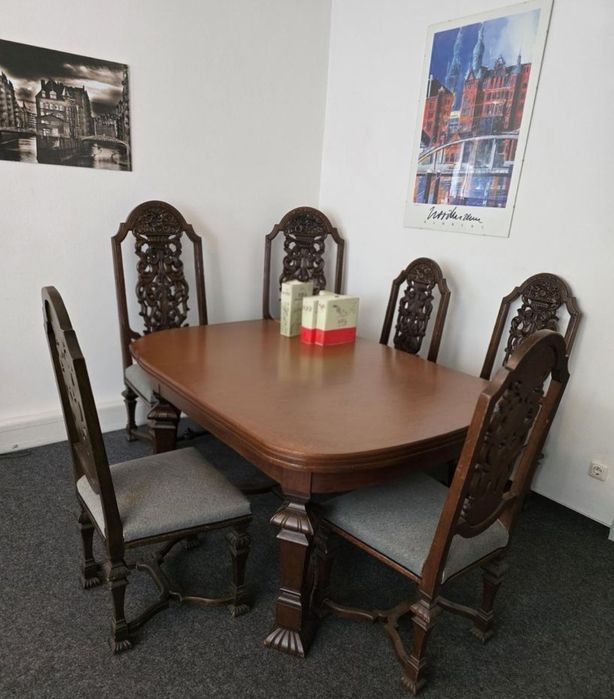 Wyjątkowy olbrzymi stół do jadalni z krzesłami 1925 rok
