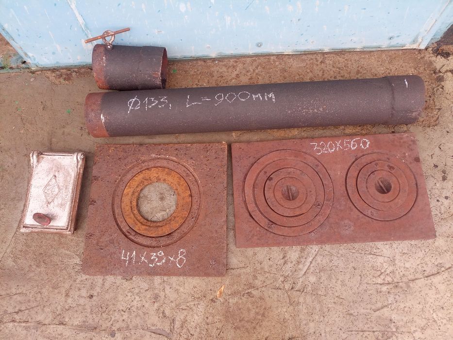 Продам поверхні для плити ,двері піддувайла заслонка і труба з флянцем