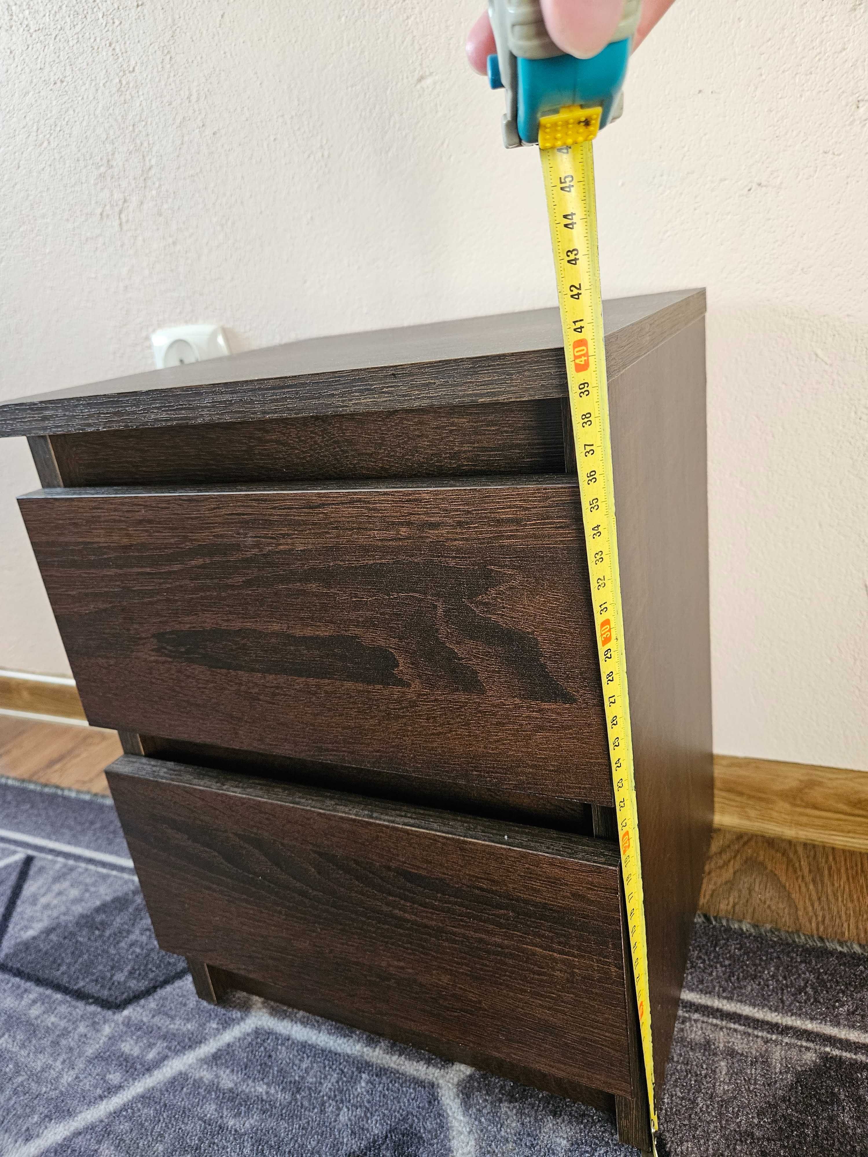 Złożona szafka nocna 40x30cm szuflady, Dąb Wenge nakastlik do sypialni