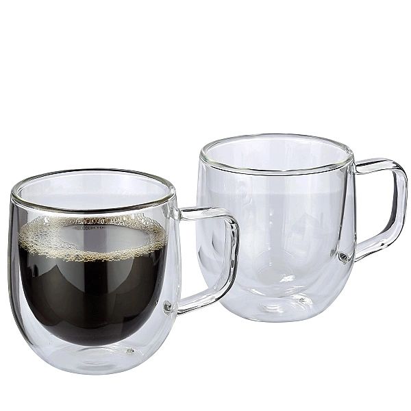 Szklanki do kawy Cilio Veneto, 2 szt., szkło borokrzemowe, 0,2 l, śred