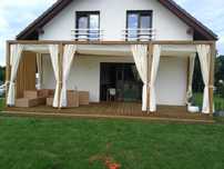 Pergola drewniana konstrukcje ogrodowe, zadaszenia materiałowe