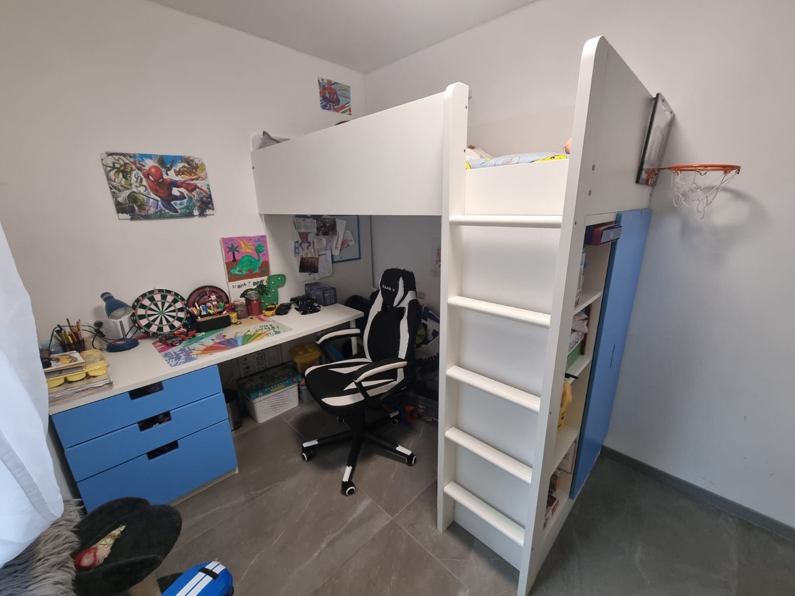 Lozko z biurkiem i szafa i komoda SAMSTAD IKEA komoda MOZLIWA DOSTAWA