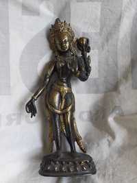Estátua antiga Buda feminina Nepal – Tibete bronze, raridade