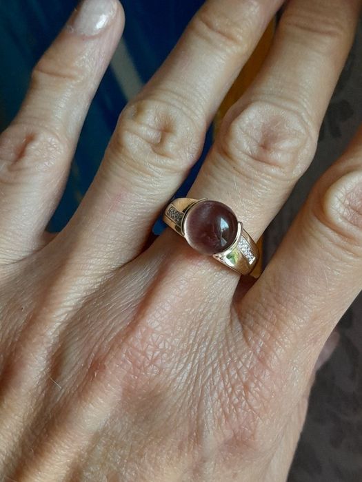 Pierścionek 5g Kocie Oko Złoto 9k Diamenty WYCENA