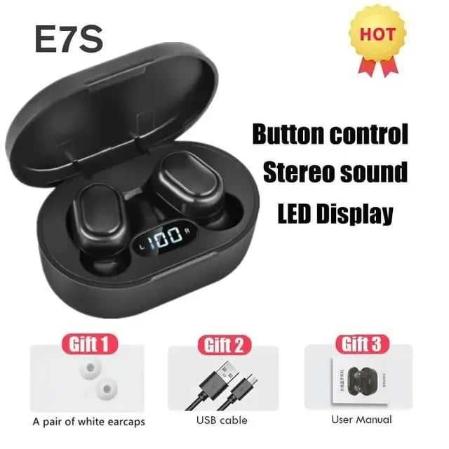 Słuchawki bezprzewodowe E7S Bluetooth z powerbankiem