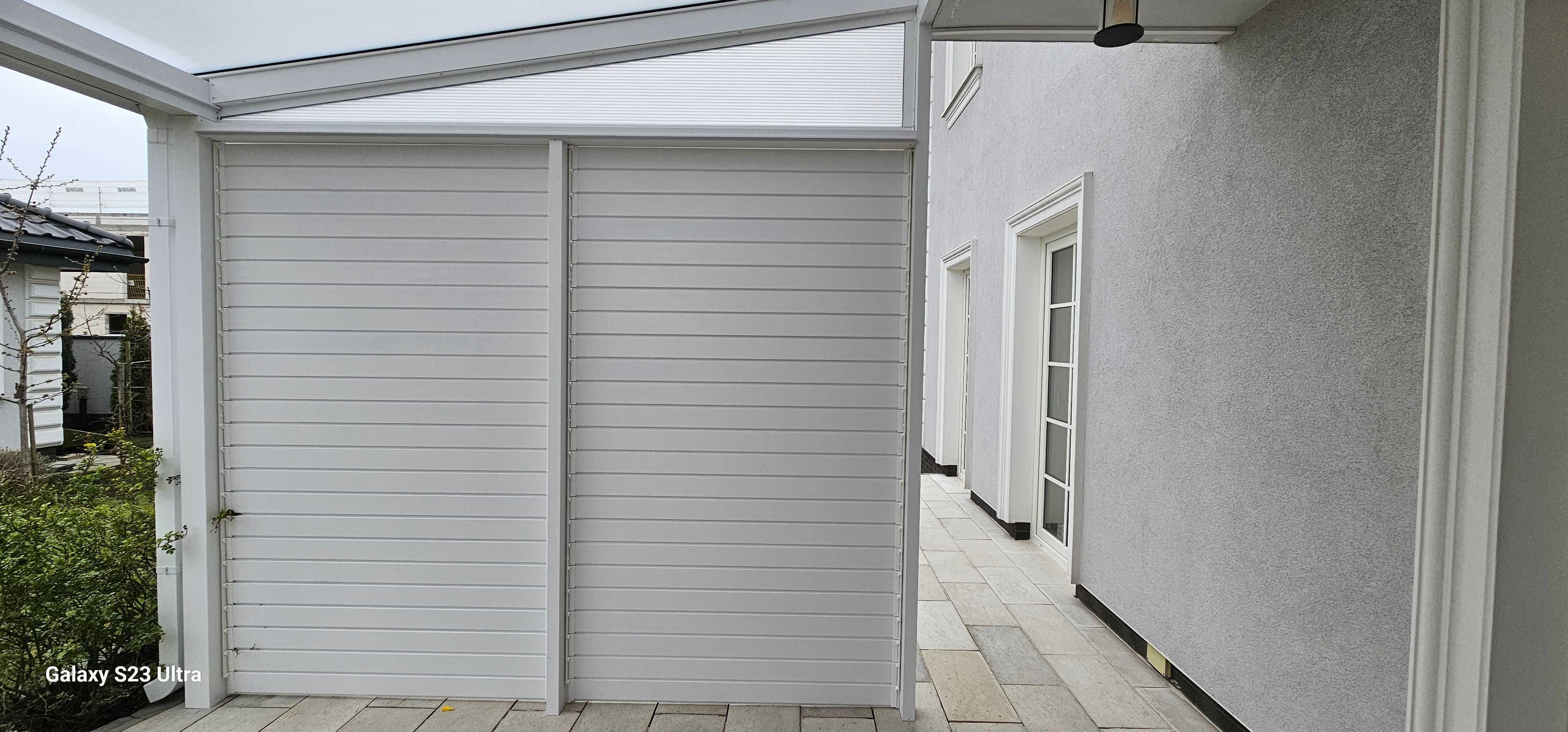 Zadaszenie tarasu Pergola szklane ściany Ruchome Ścianki Aluminium
