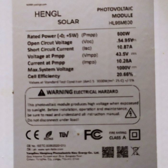 Сонячні панелі HENGL HL 96M600