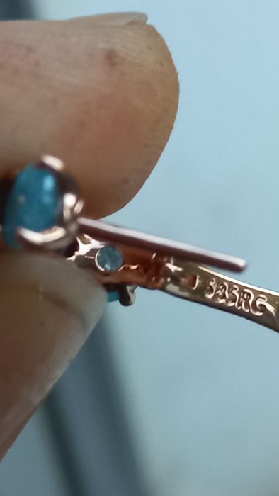 Сережки  з турмаліном  позолота