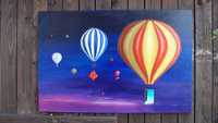 Obraz akrylowy latające balony bajkowa kraina bajka magia