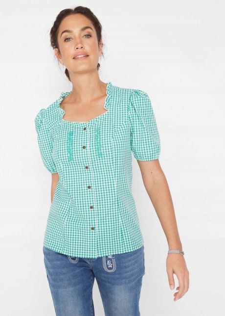 B.P.C bluzka w stylu ludowym w kratę r.38