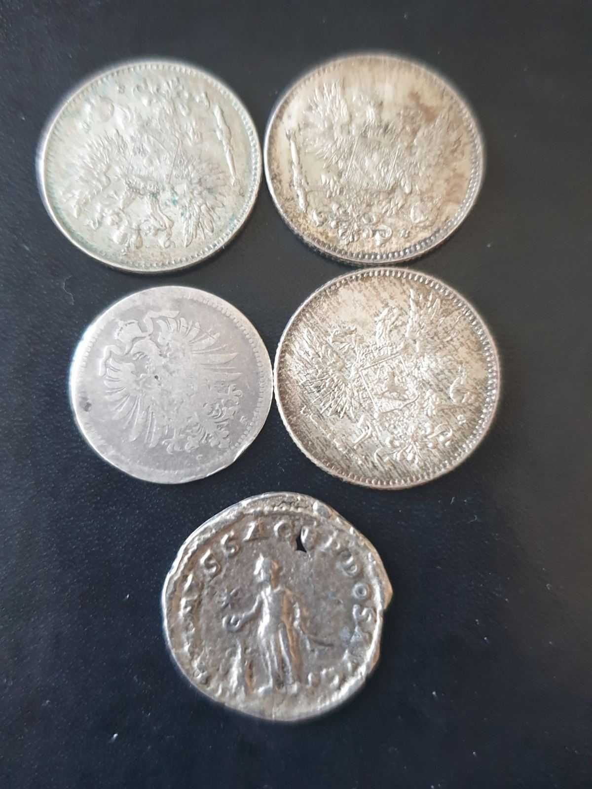 Монеты серебро 5 штук