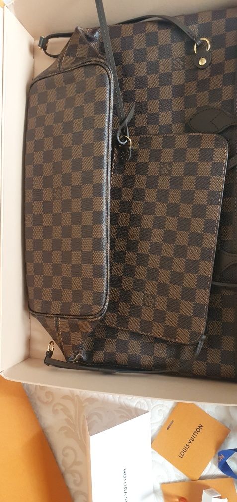 Louis Vuitton torebka+ saszetka Neverfull Damier MM