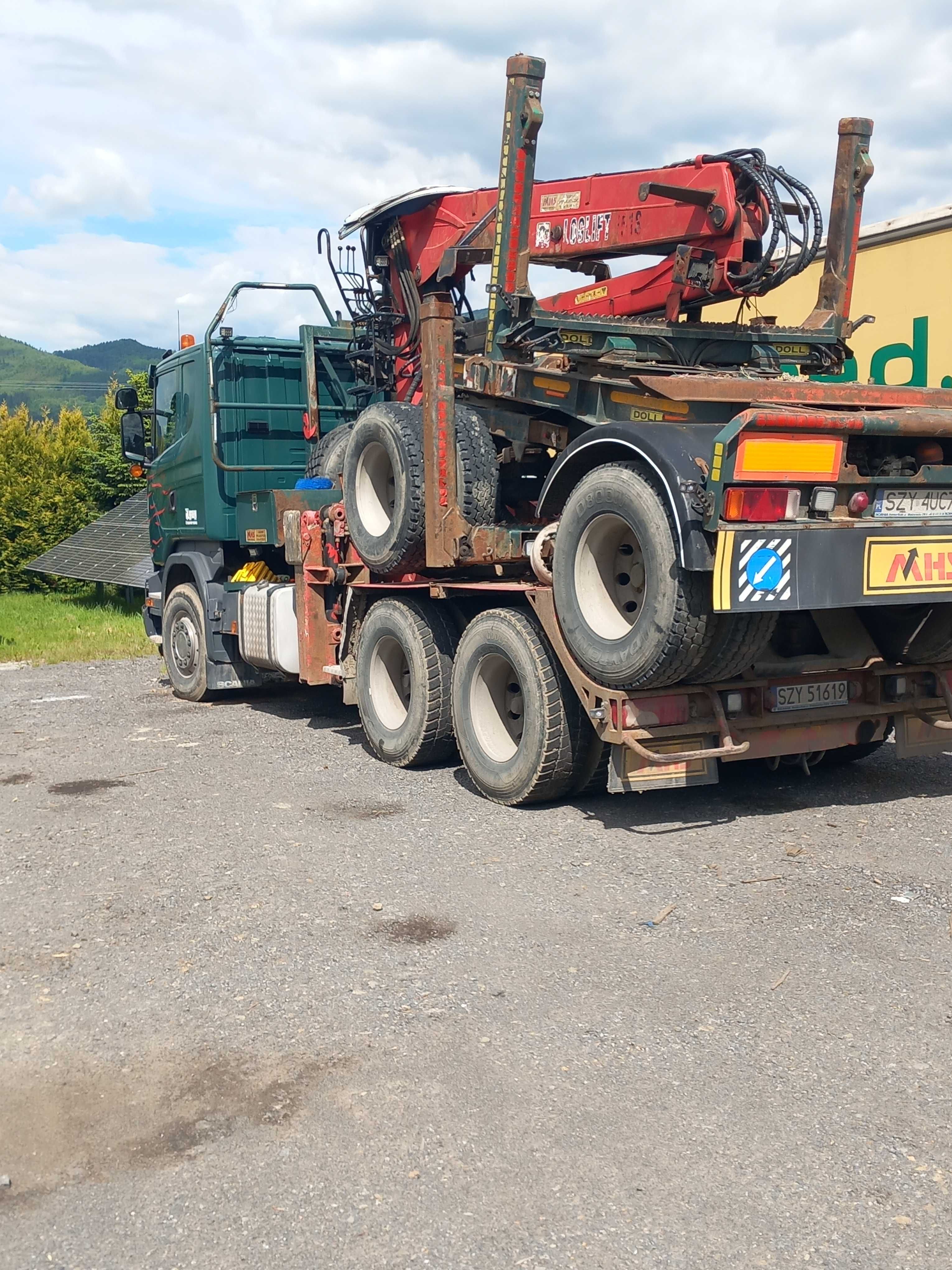 Scania R520 z dźwigiem HDS do drewna