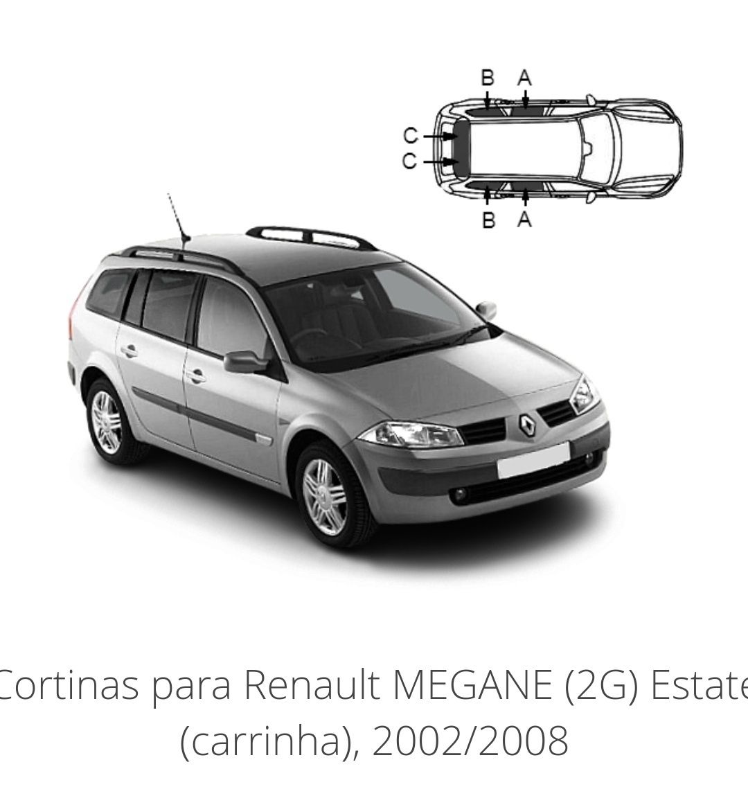 Renault Megane 2 carrinha Cortinas vidros