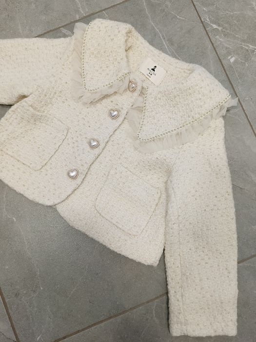 Комплект святковий піджак з комірцем і пишна фатинова сукня, 128-140