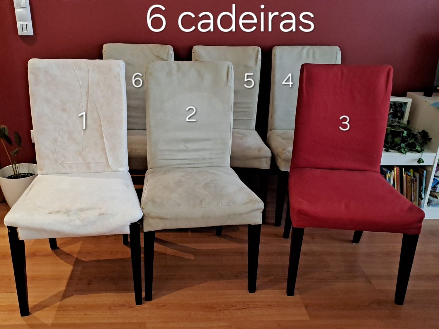 6 cadeiras IKEA, sem forra