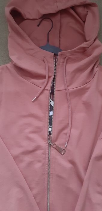 Asymetryczna długa rozsuwana bluza z kapturem i kieszeniami oversize