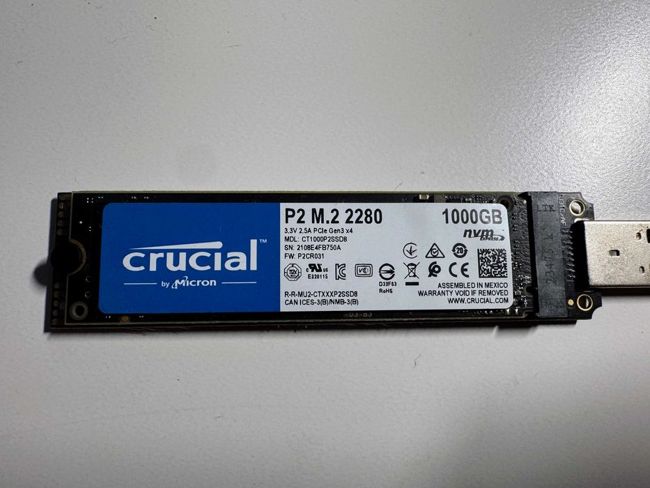SSD NVMe M.2 1TB Crucial P2 (1000GB)
