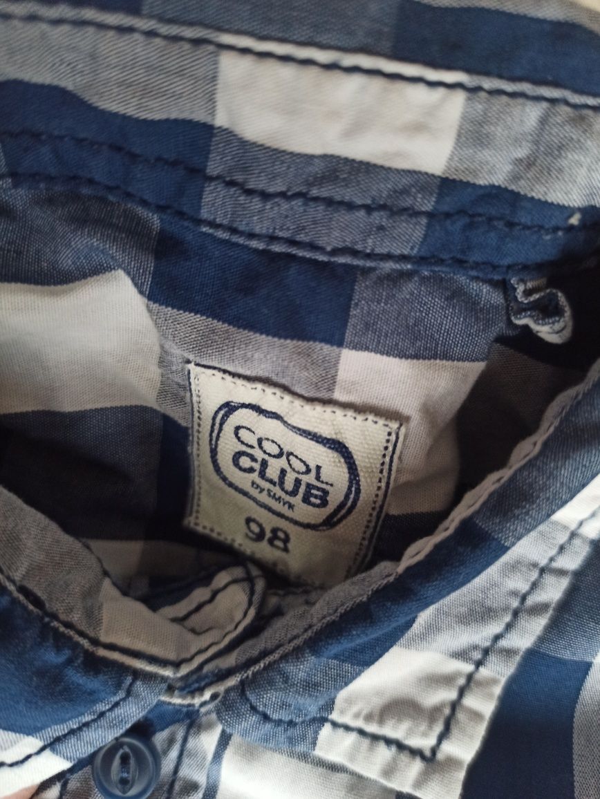 Koszula w kratę kratkę z niebieska biała Cool Club Smyk 98