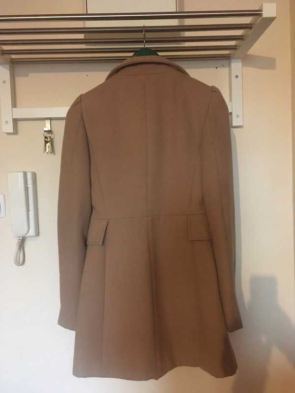 Karmelowy brązowy płaszcz dwurzędowy Dorothy Perkins XS/34