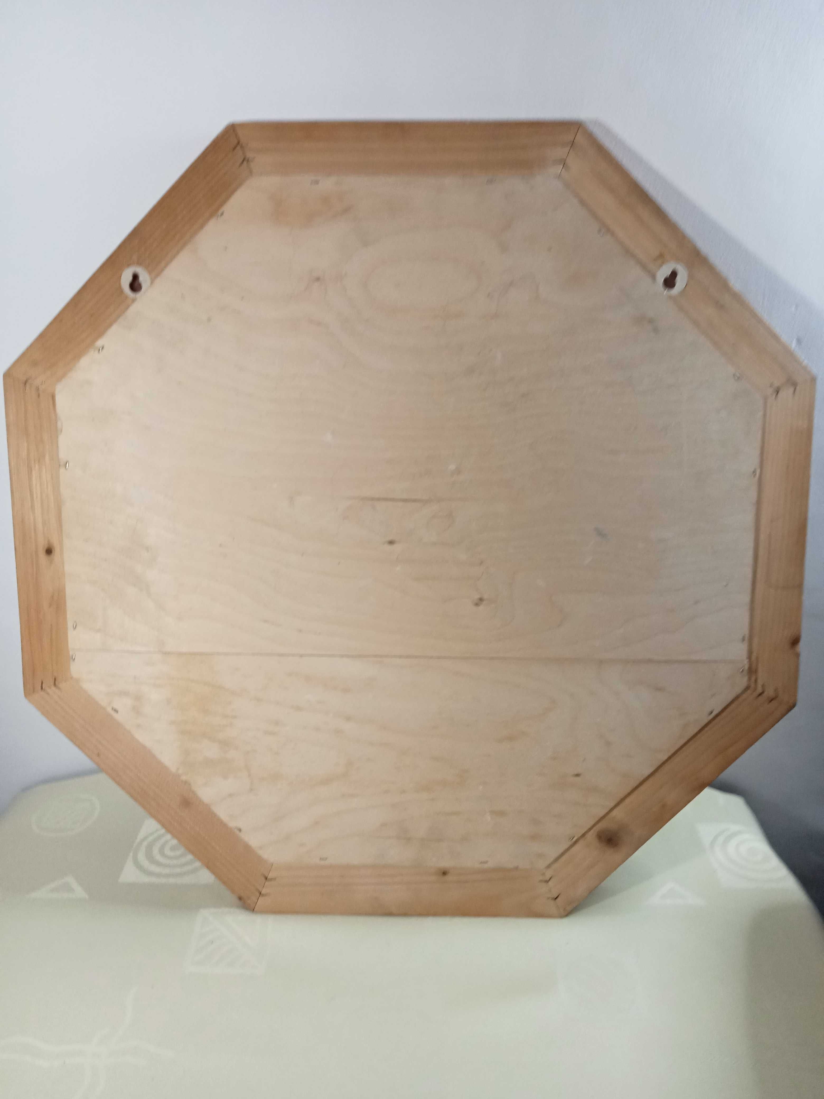 lustro ośmiokątne w drewnianej oprawie solidne