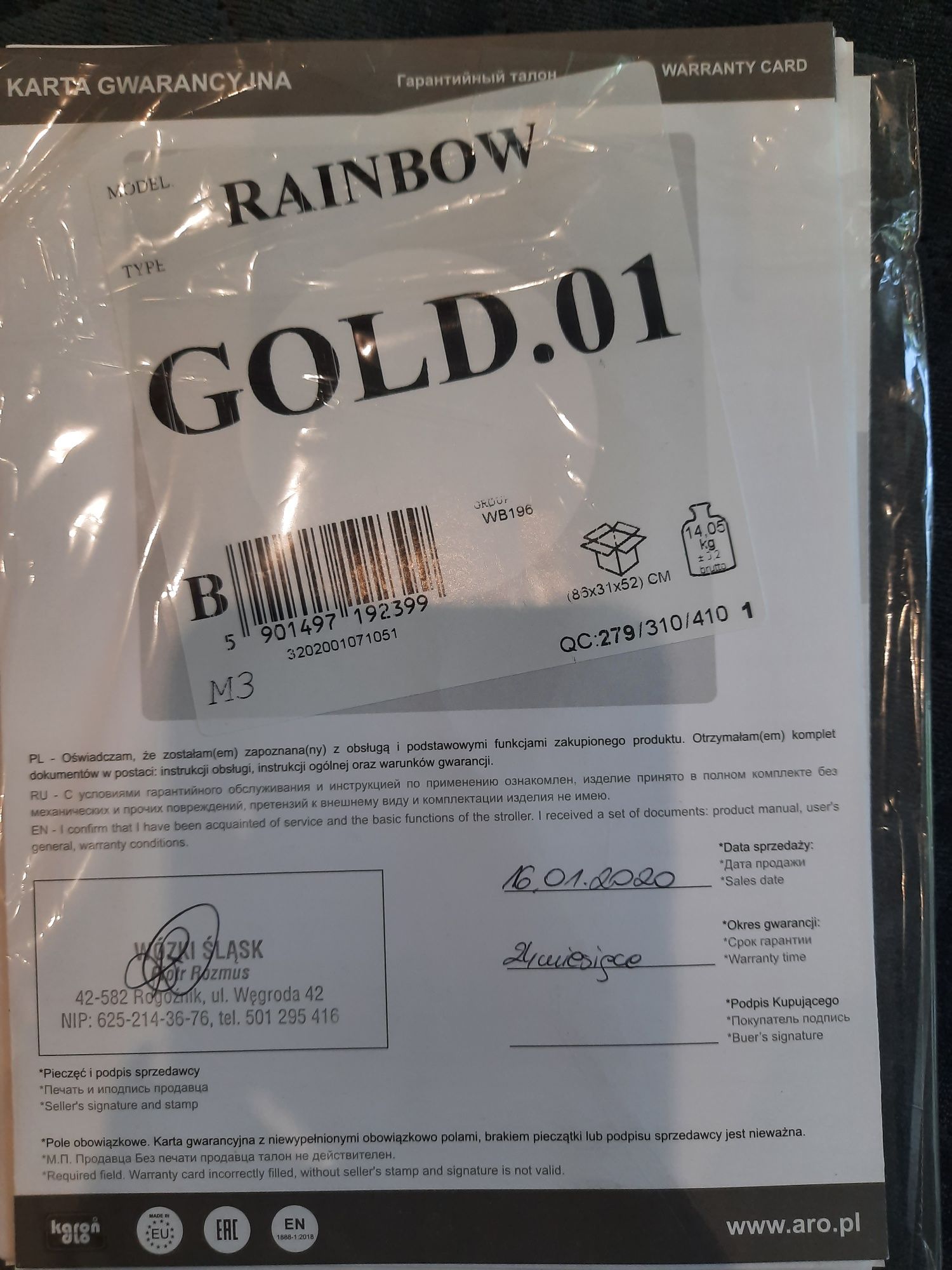 Spacerówka Bebetto rainbow Gold czarna złota rama piękna zadbana