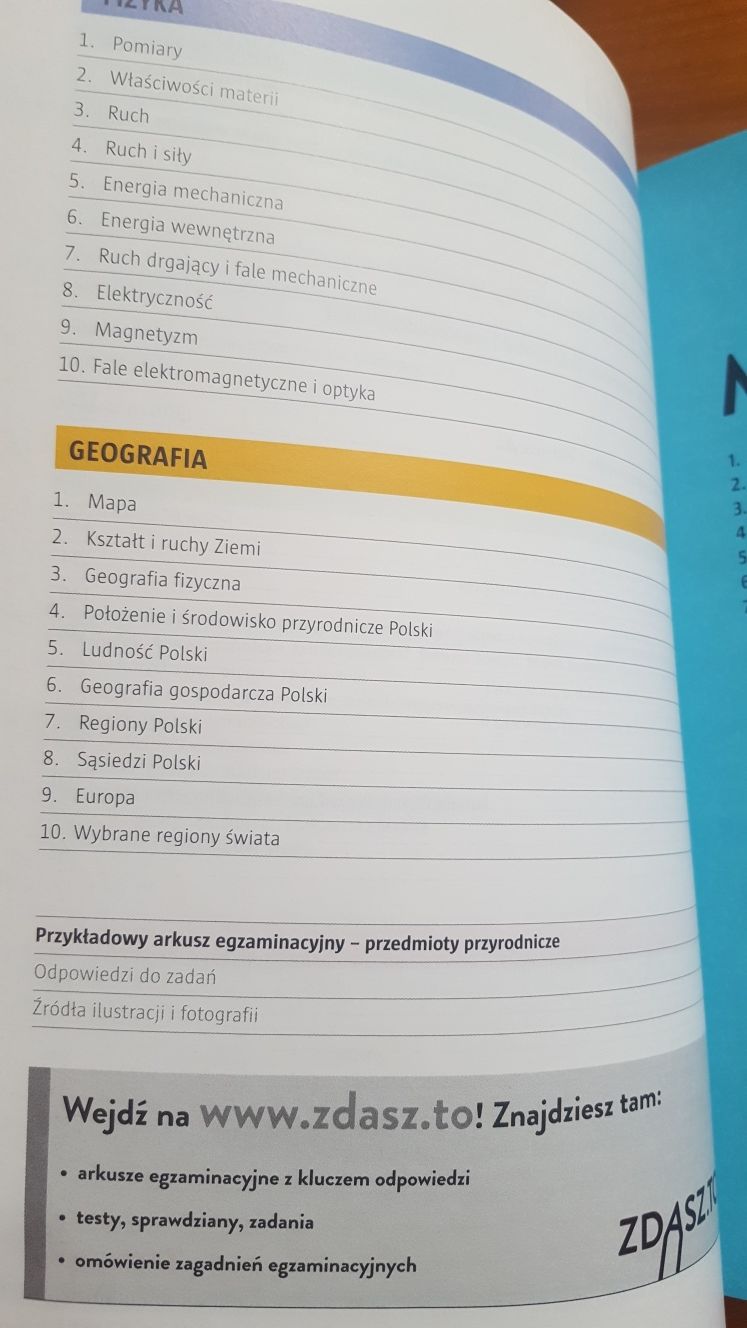 Egzamin gimnazjalny, repetytorium. Część matematyczno-przyrodnicza