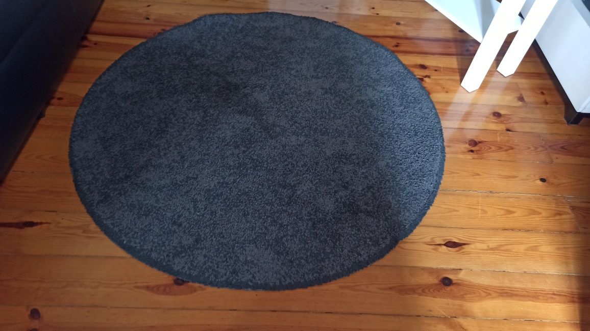 Baixa de preço -Carpete cinzenta redonda 130x130