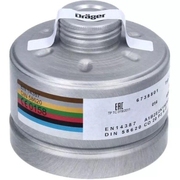 Filtropochłaniacz DRAGER  z gwintem RD40 - A1B2E2K1 Hg NO CO