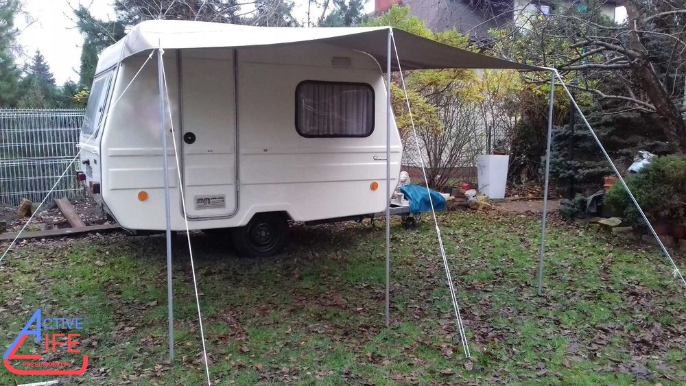 Nowa markiza daszek tarp przyczepy ok 4m  PREMIUM z kalenicą