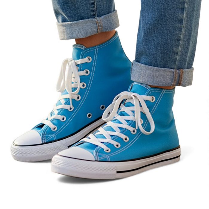 Trampki damskie buty sportowe niebieskie wysokie 6092 rozm. 41