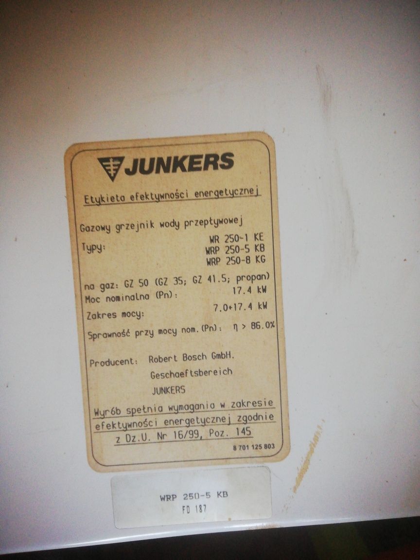Junkers wr 250 1 KE kB kg