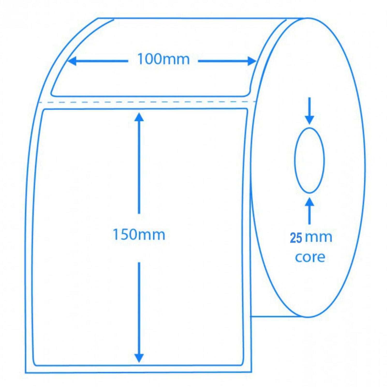 Rolo 500 unidades de etiquetas térmicas - 4"X6" - 150 X 100MM