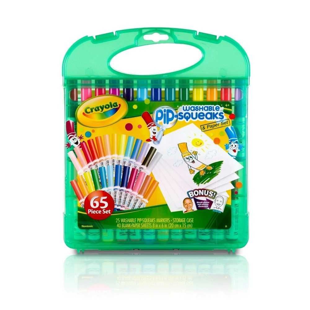 Crayola смывающиеся фломастеры 25 шт и бумага в удобном кейсе washable