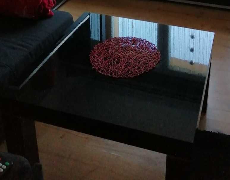 TANIO  Stolik kawowy niski 80 cm na 80 cm ryski